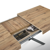 Tavolo da Pranzo Allungabile in Rovere e Metallo Nero – Design Moderno