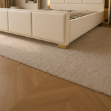 Letto Matrimoniale Contenitore 160x200 in Velluto Beige e Piedini Oro - Cubo Luxury