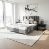 Letto Matrimoniale 160-200 in Velluto Grigio e Piedini Argento - Yaki