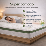 Materasso Matrimoniale 160 x 190 Altezza 20 cm in Aloe Vera Supporto ergonomico • Antibatterico • Antiacaro
