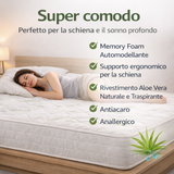 Materasso Memory Foam Altezza 20 cm - Aloe Vera