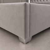 Letto Matrimoniale Contenitore 160x200 in Velluto Grigio e Piedini Argento - Nexo Luxury