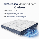 Materasso Memory Foam Altezza 25 cm - Carbon