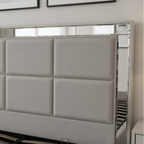 Letto Matrimoniale Contenitore 160x200 in Velluto Grigio e Piedini Argento - Cubo Luxury