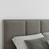 Letto Matrimoniale Contenitore 160x200 in Velluto Grigio e Piedini argento - Cubo