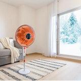 Stufa al Carbonio a Piantana 950W - Oscillante con Rotazione a 90° - Potenza Regolabile - Riscaldamento Potente, Calore Rapido e Sostenibile