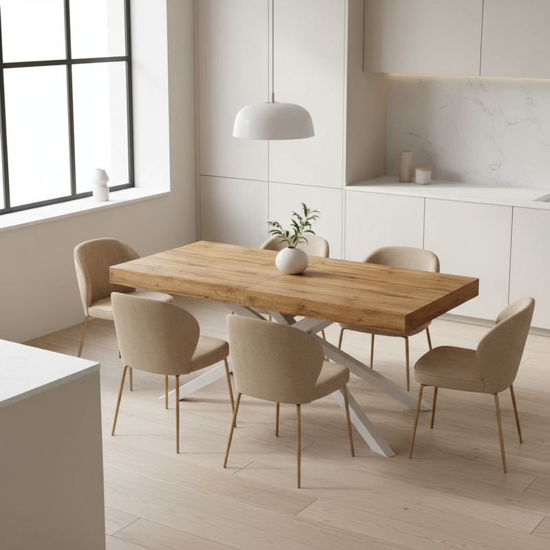 Tavolo da Pranzo Allungabile in Rovere e Metallo – Design Moderno