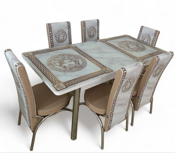 TAVOLO SET 6 SEDIE MARMO