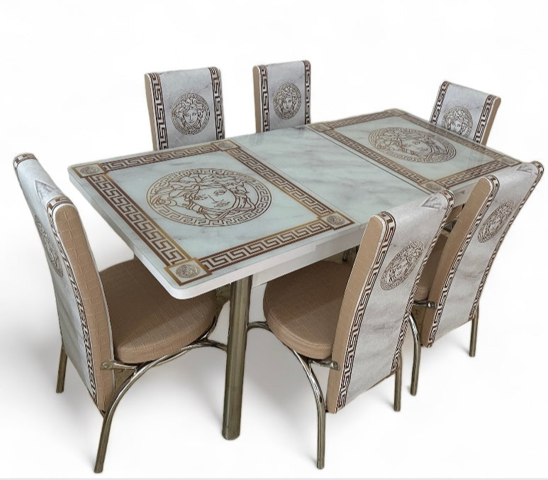 TAVOLO SET 6 SEDIE MARMO