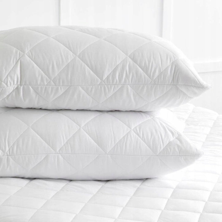 Coppia Cuscini Letto 70x40 in Cotone 100% Aloe Vera, Antiacaro e Anallergici Altezza 15 - Made in Italy