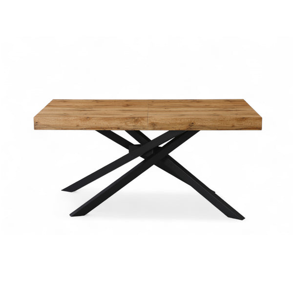 Tavolo da Pranzo Allungabile in Rovere e Metallo Nero – Design Moderno
