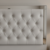 Letto Matrimoniale Contenitore 160x200 in Velluto Grigio con Swarovski - Nexo