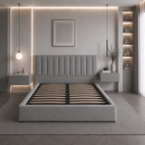 Letto Matrimoniale Contenitore 160x200 in Velluto Grigio - Althea