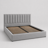Letto Matrimoniale Contenitore 160x200 in Velluto Grigio - Althea