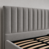 Letto Matrimoniale Contenitore 160x200 in Velluto Grigio - Althea