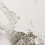 Tavolo 160x90 con piano in ceramica effetto marmo bianco gambe bianche - OBSIDIAN