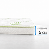 Topper Memory Foam 5 cm Sfoderabile - Aloe Vera