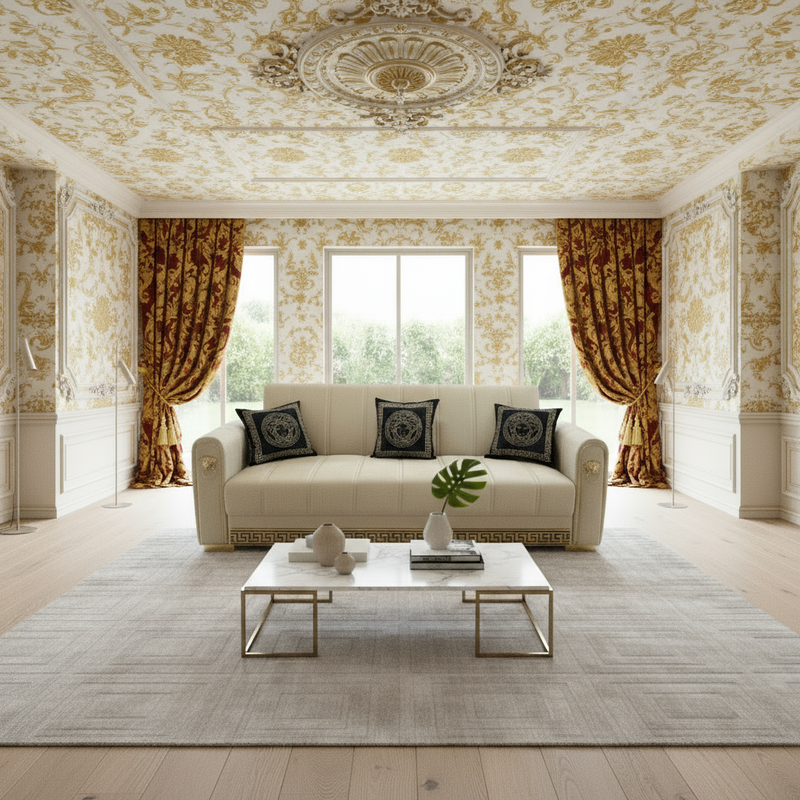 Divano Medusa Beige/Oro